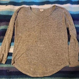 A New Day (Target) Gray Heathered Long Sleeve Knit Top (XS)